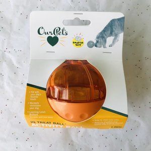 Dog Toy OurPets IQ Treat Ball  Orange Color  Size : 4 inch